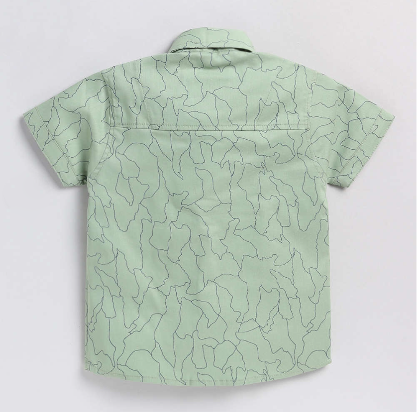 Green stylish shirt and short for kides