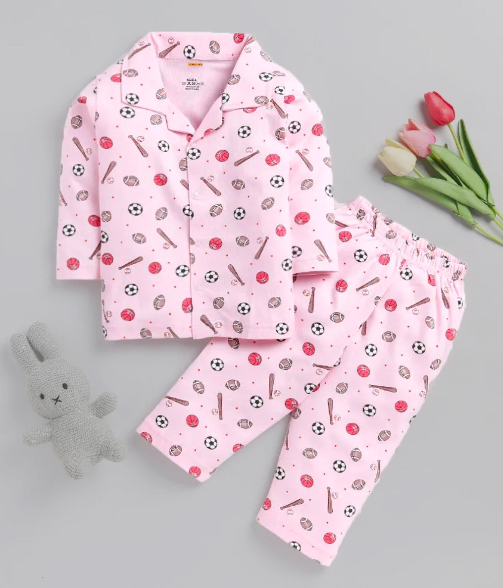 Pink printed beautifull nightwear for kides