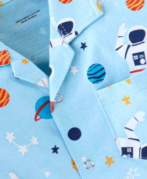 Sky blue space printed nightwear for kides