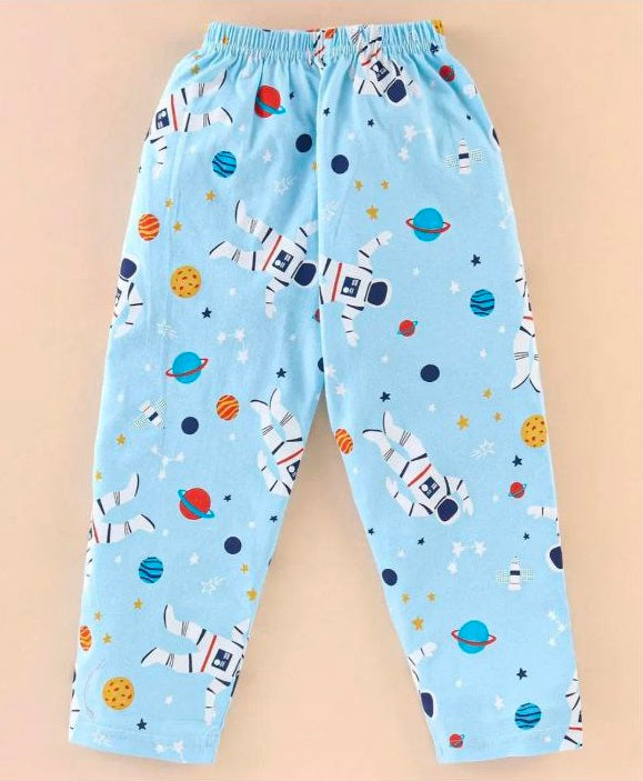 Sky blue space printed nightwear for kides